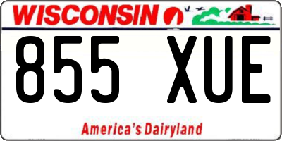 WI license plate 855XUE
