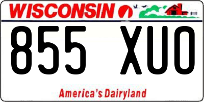 WI license plate 855XUO