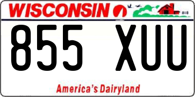 WI license plate 855XUU