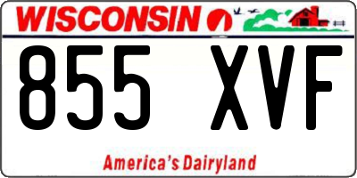WI license plate 855XVF