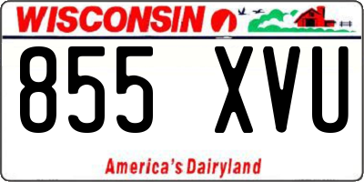 WI license plate 855XVU