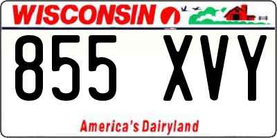 WI license plate 855XVY