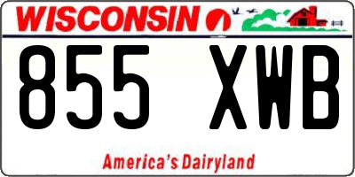 WI license plate 855XWB