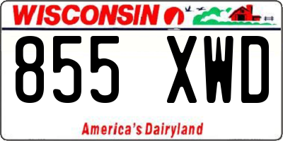 WI license plate 855XWD