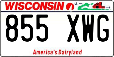 WI license plate 855XWG