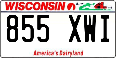 WI license plate 855XWI