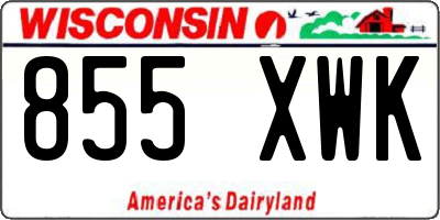 WI license plate 855XWK