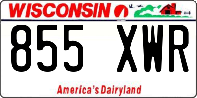 WI license plate 855XWR