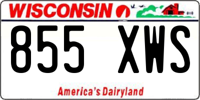 WI license plate 855XWS