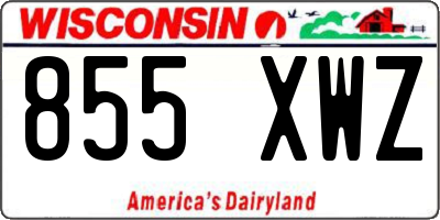 WI license plate 855XWZ