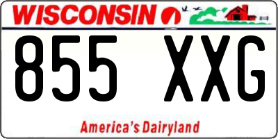 WI license plate 855XXG
