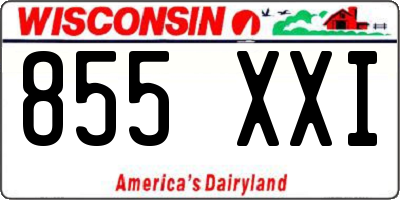 WI license plate 855XXI
