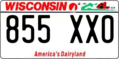 WI license plate 855XXO