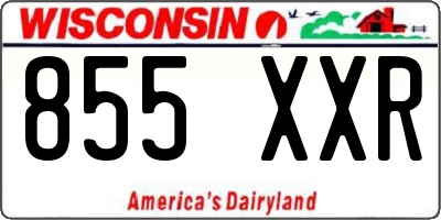 WI license plate 855XXR