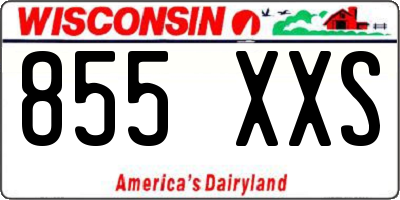 WI license plate 855XXS