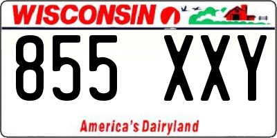 WI license plate 855XXY