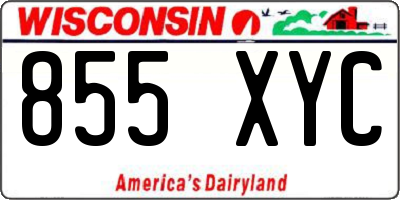 WI license plate 855XYC