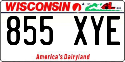 WI license plate 855XYE