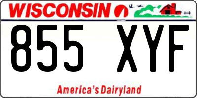 WI license plate 855XYF