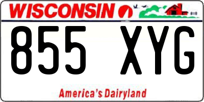 WI license plate 855XYG