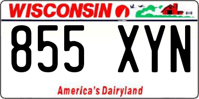 WI license plate 855XYN