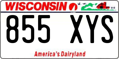 WI license plate 855XYS