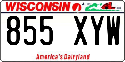 WI license plate 855XYW