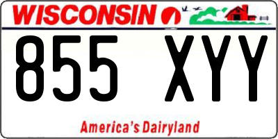 WI license plate 855XYY