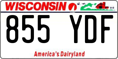 WI license plate 855YDF