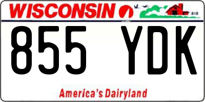 WI license plate 855YDK
