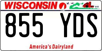 WI license plate 855YDS