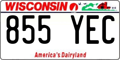 WI license plate 855YEC