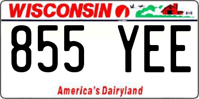 WI license plate 855YEE