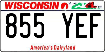 WI license plate 855YEF