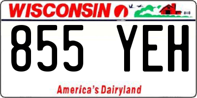 WI license plate 855YEH