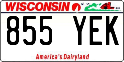 WI license plate 855YEK
