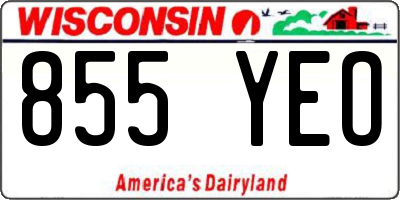 WI license plate 855YEO