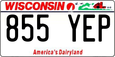 WI license plate 855YEP