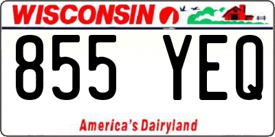 WI license plate 855YEQ