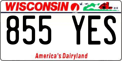 WI license plate 855YES