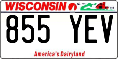 WI license plate 855YEV
