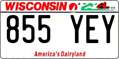 WI license plate 855YEY