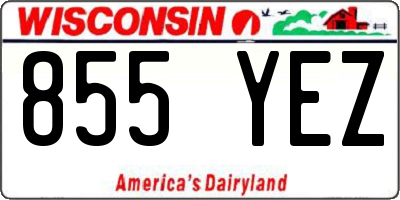 WI license plate 855YEZ