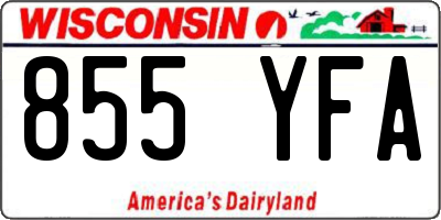 WI license plate 855YFA