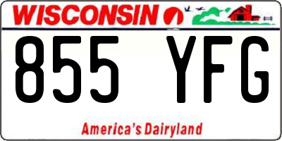 WI license plate 855YFG