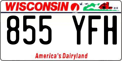 WI license plate 855YFH