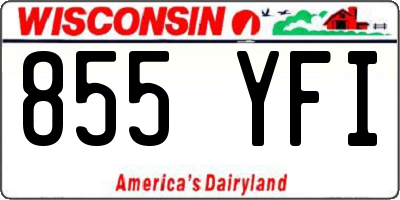 WI license plate 855YFI