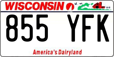 WI license plate 855YFK