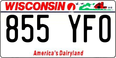 WI license plate 855YFO