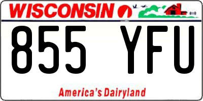 WI license plate 855YFU